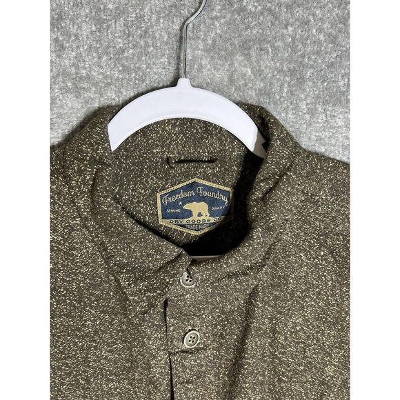 Freedom Foundry Long Sleeve Button Up Shirt Mens Size XXL Brown POCKETS - Picture 3 of 10